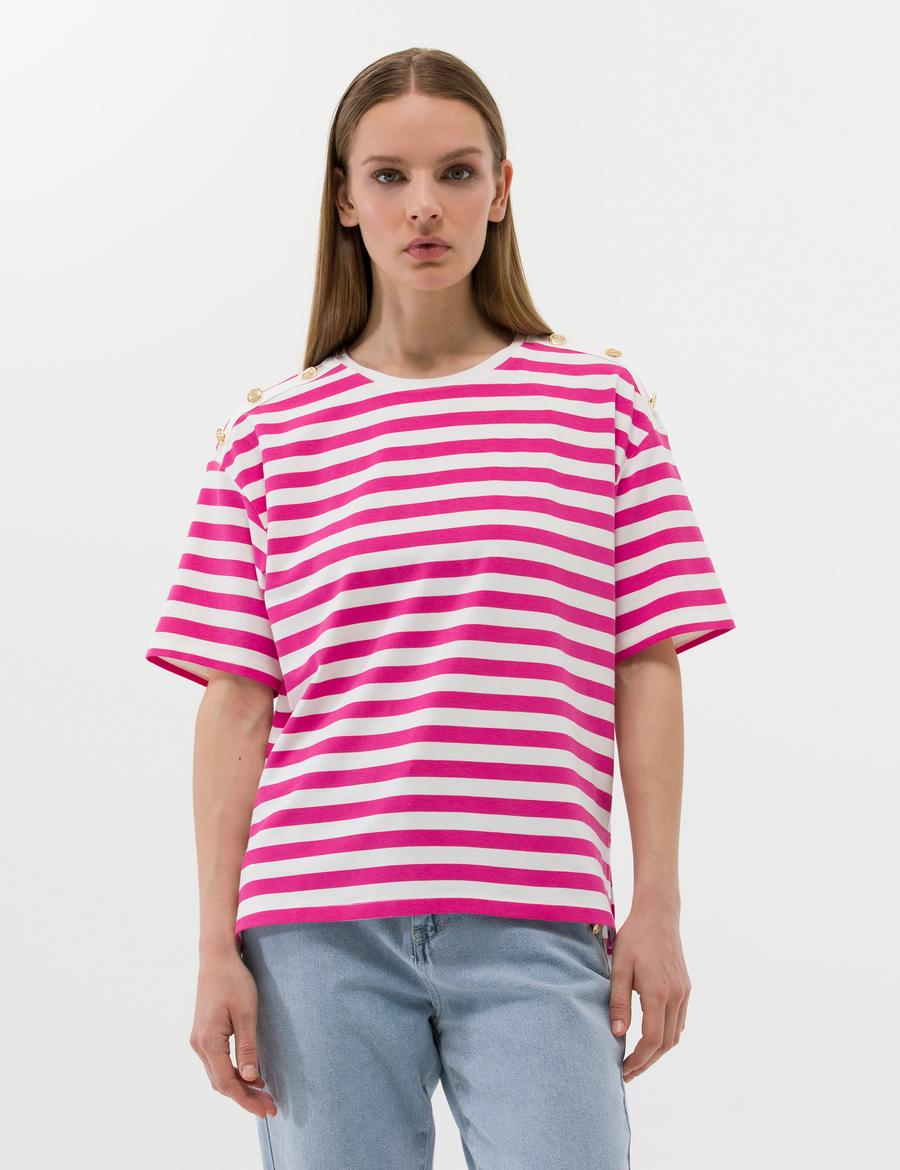 Fuşya Comfort Fit Tişört