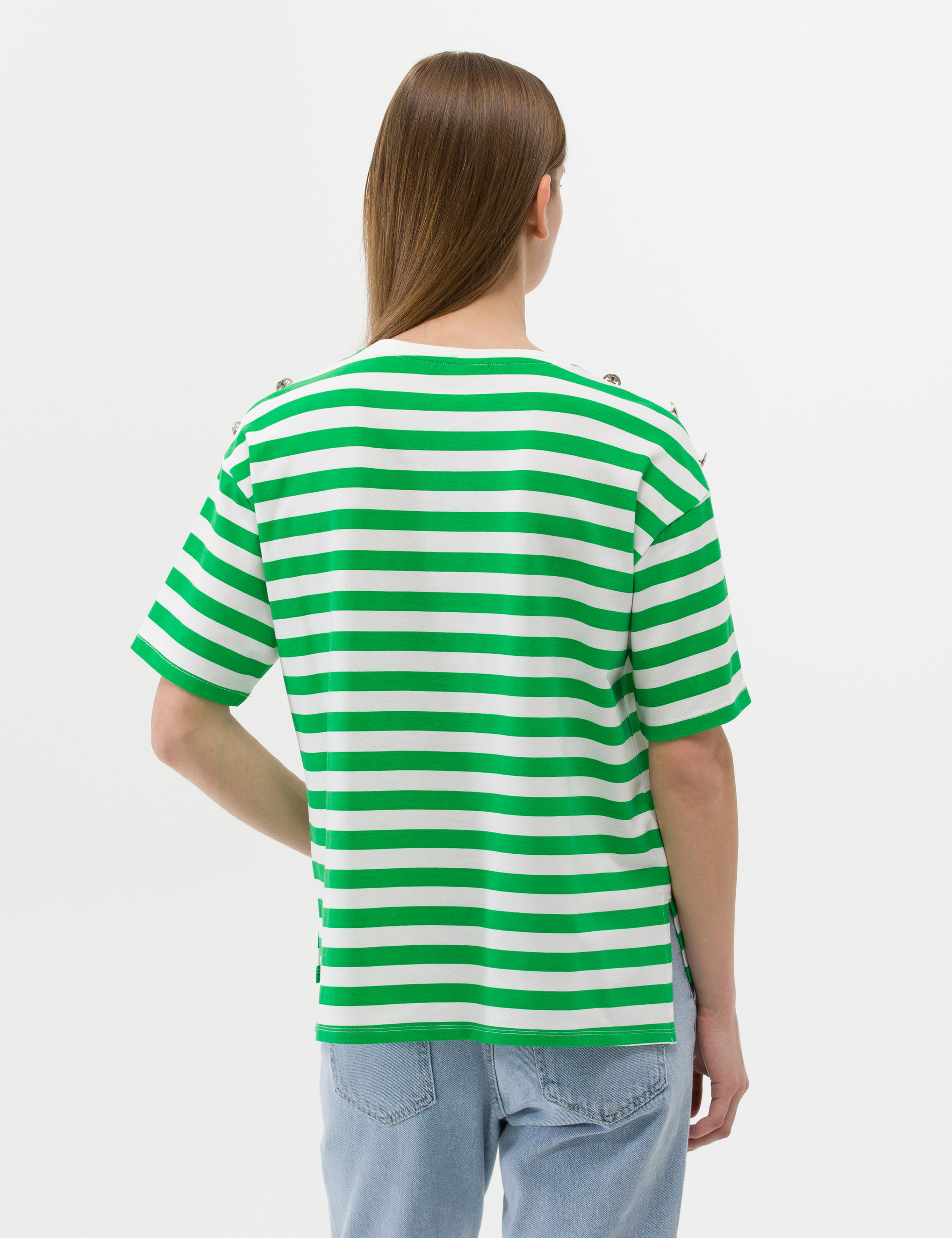 Zümrüt Comfort Fit Çizgili Tişört