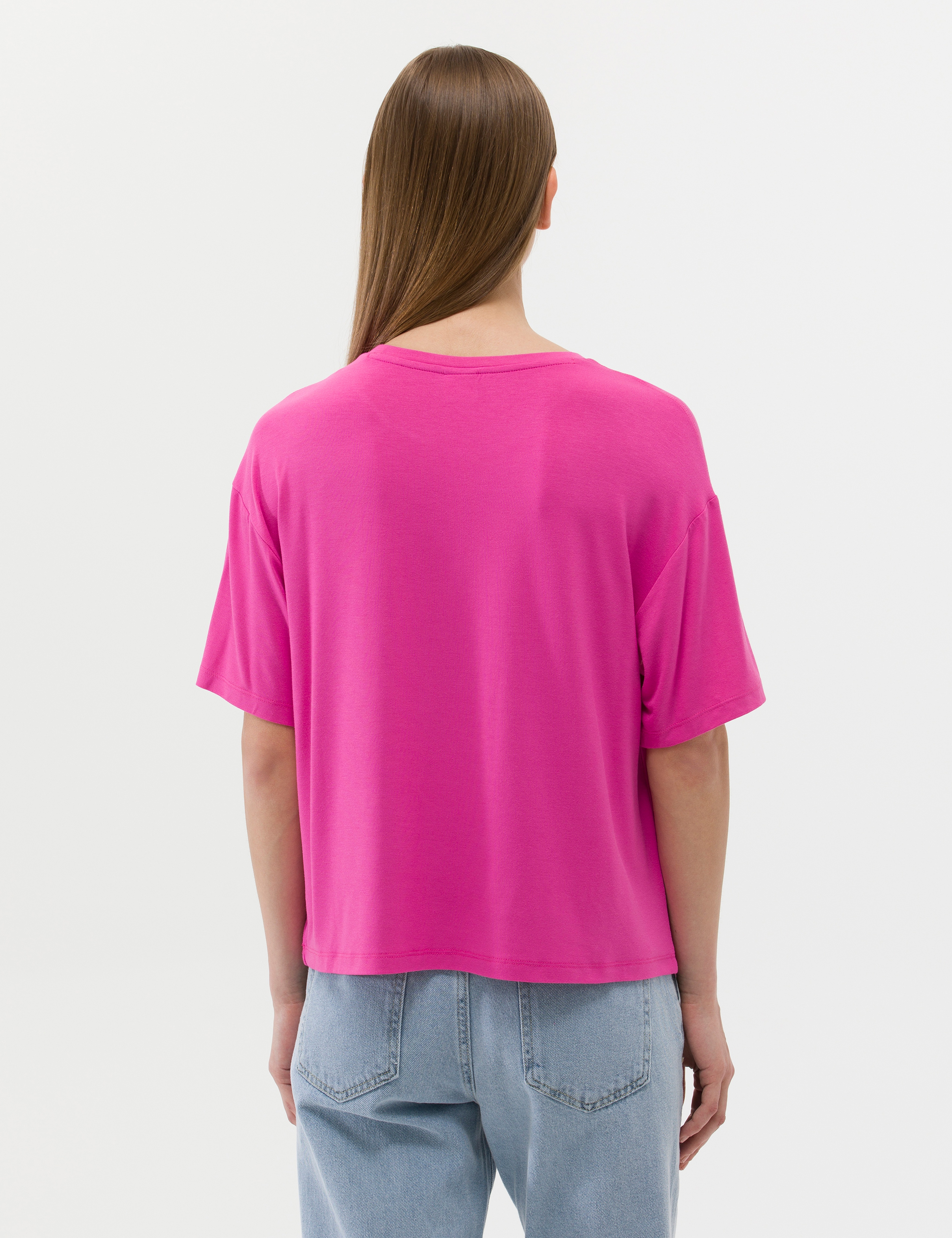 Fuşya Comfort Fit Tişört - Image 5