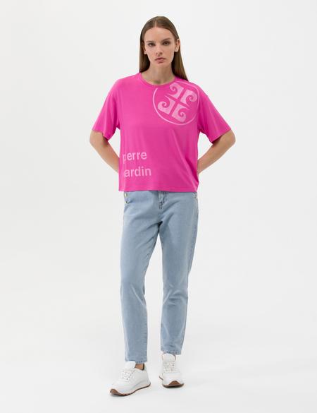 Fuşya Comfort Fit Tişört - 50263377014