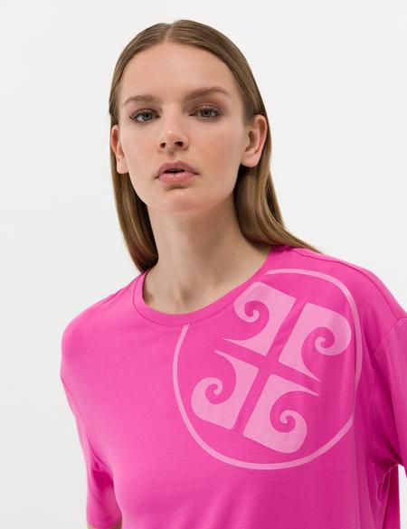 Fuşya Comfort Fit Tişört - 50263377014