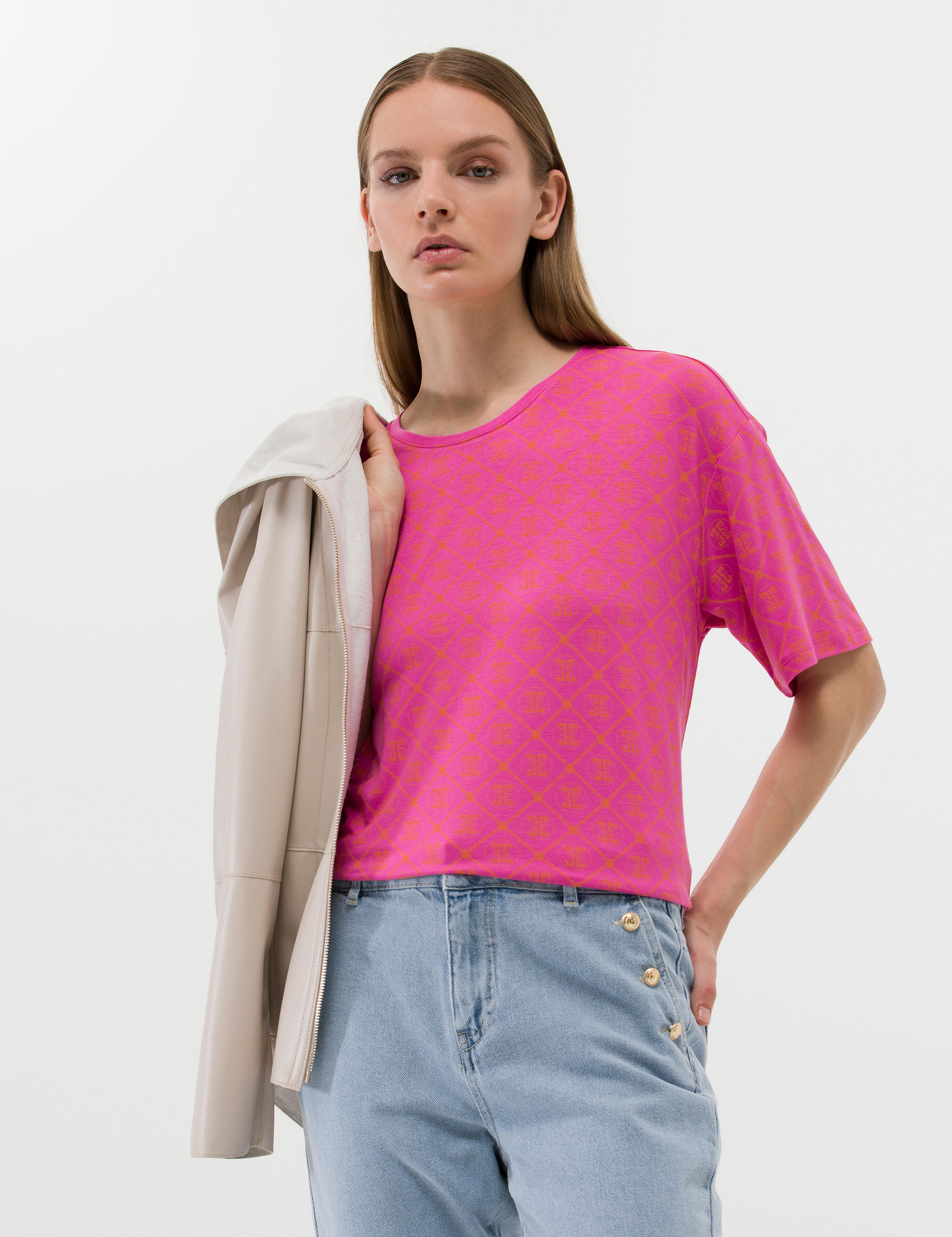 Fuşya Comfort Fit Tişört