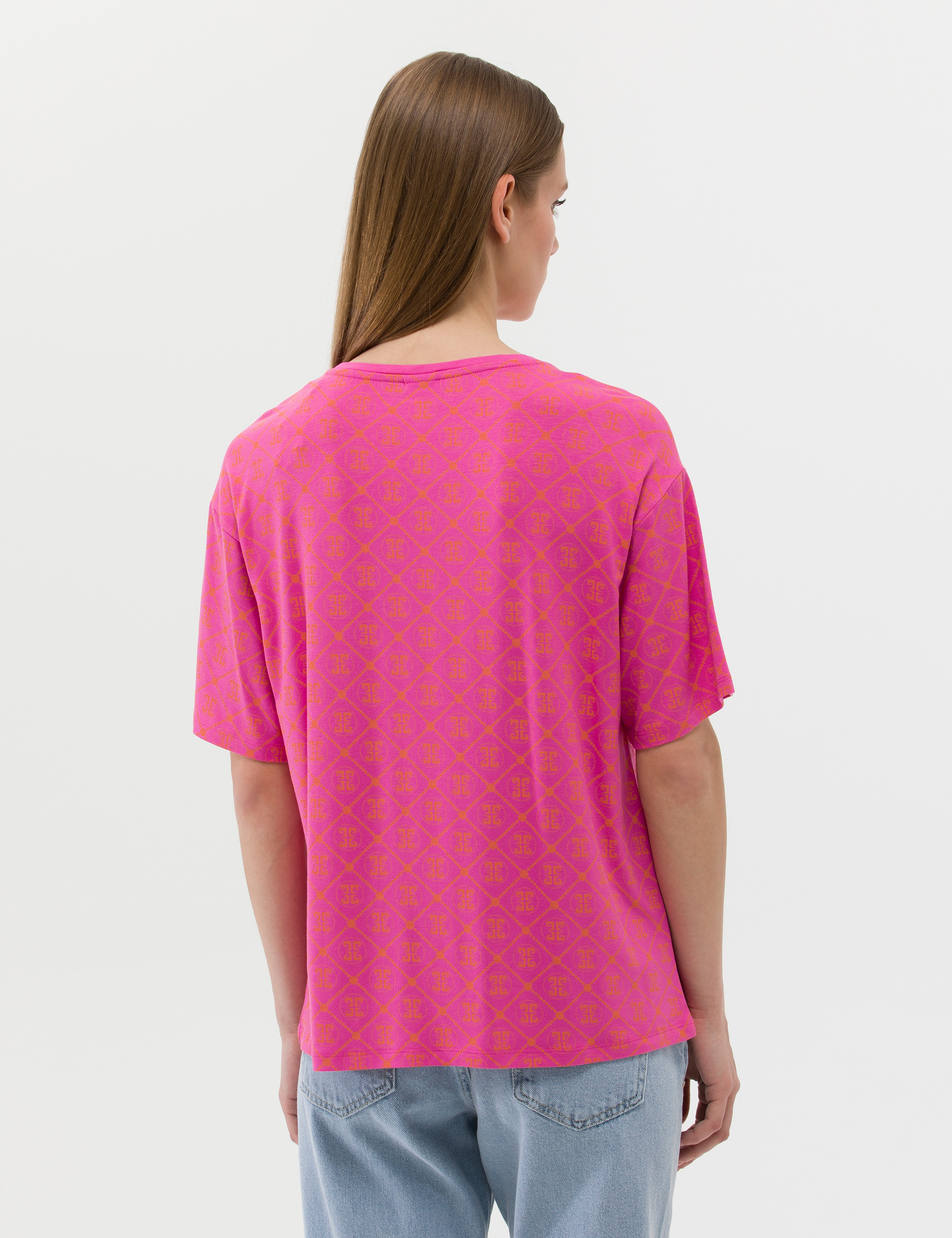 Fuşya Comfort Fit Tişört - Image 5