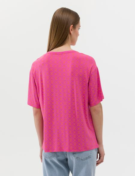 Fuşya Comfort Fit Tişört - 50263418026