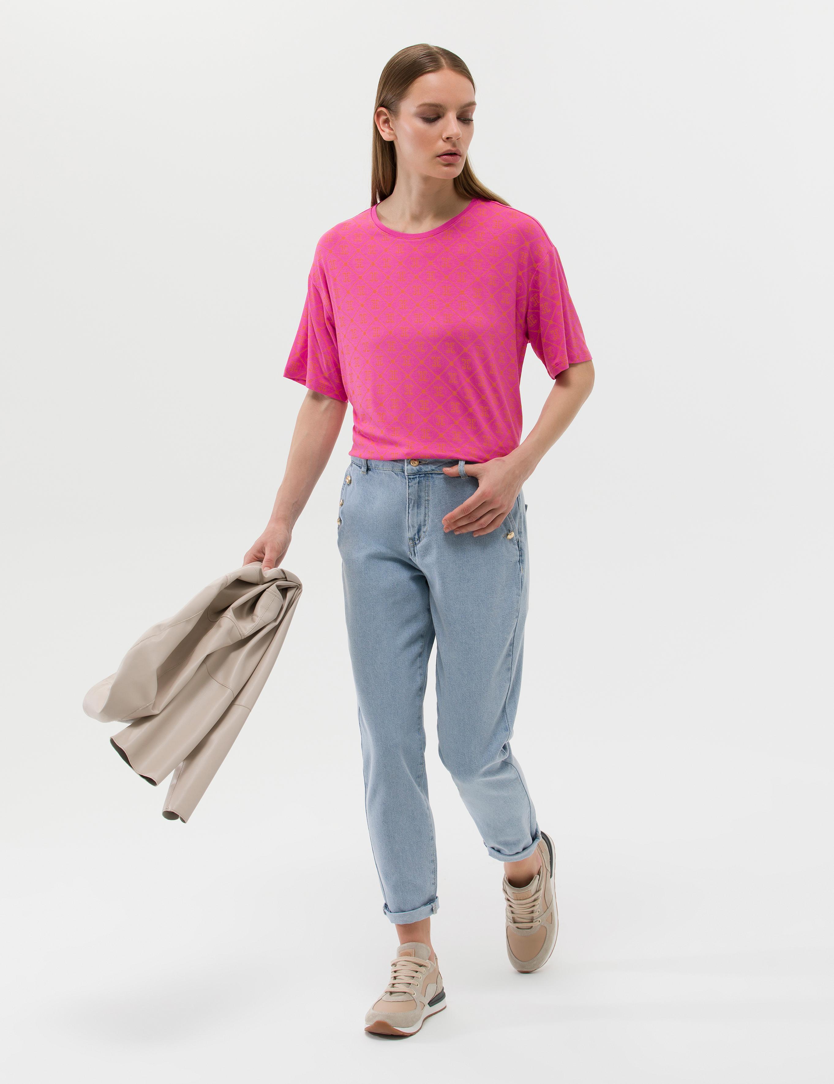 Fuşya Comfort Fit Tişört