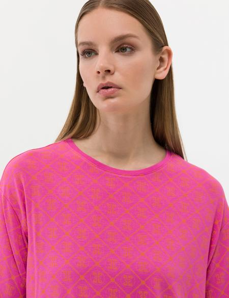 Fuşya Comfort Fit Tişört - 50263418026