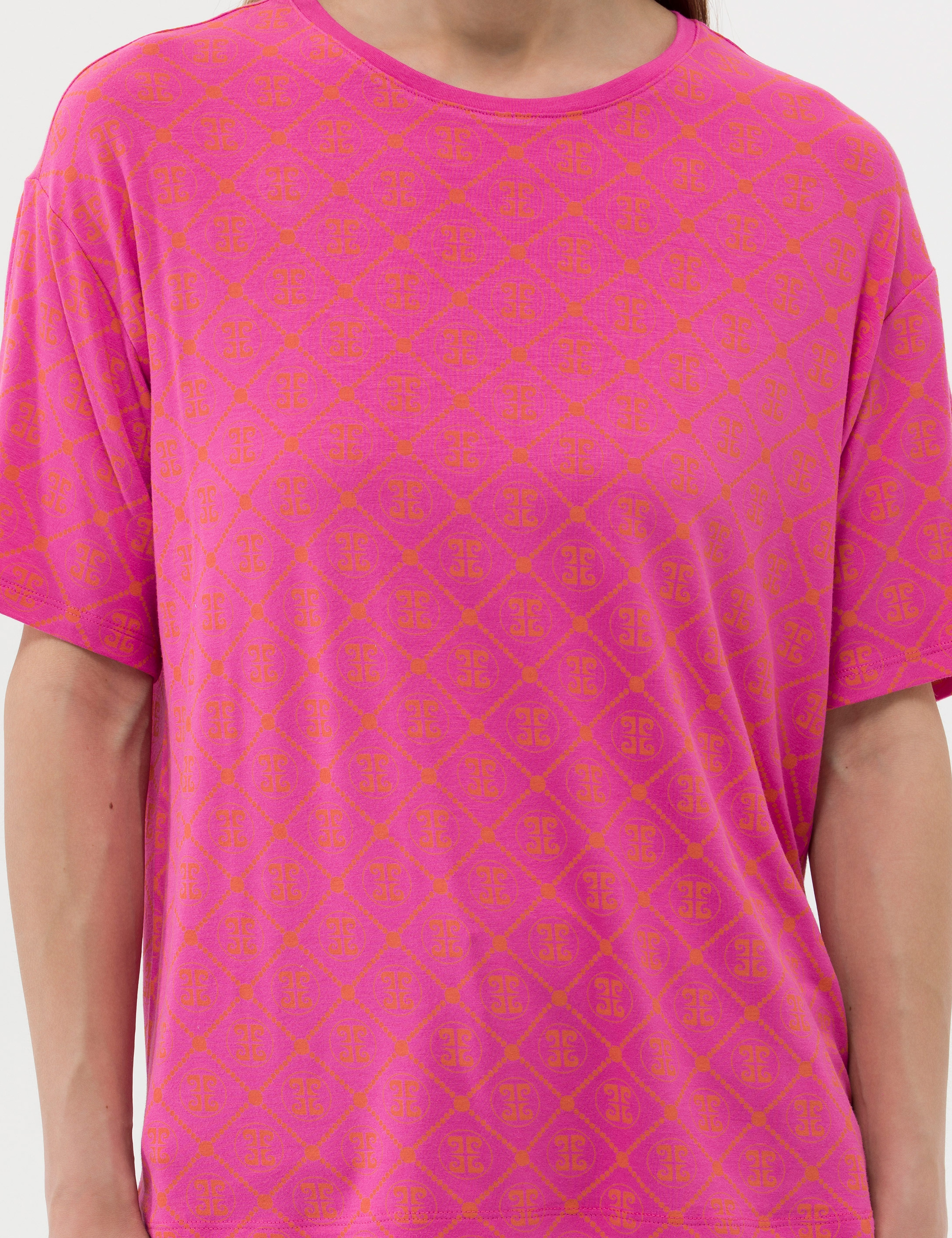 Fuşya Comfort Fit Tişört - Image 6
