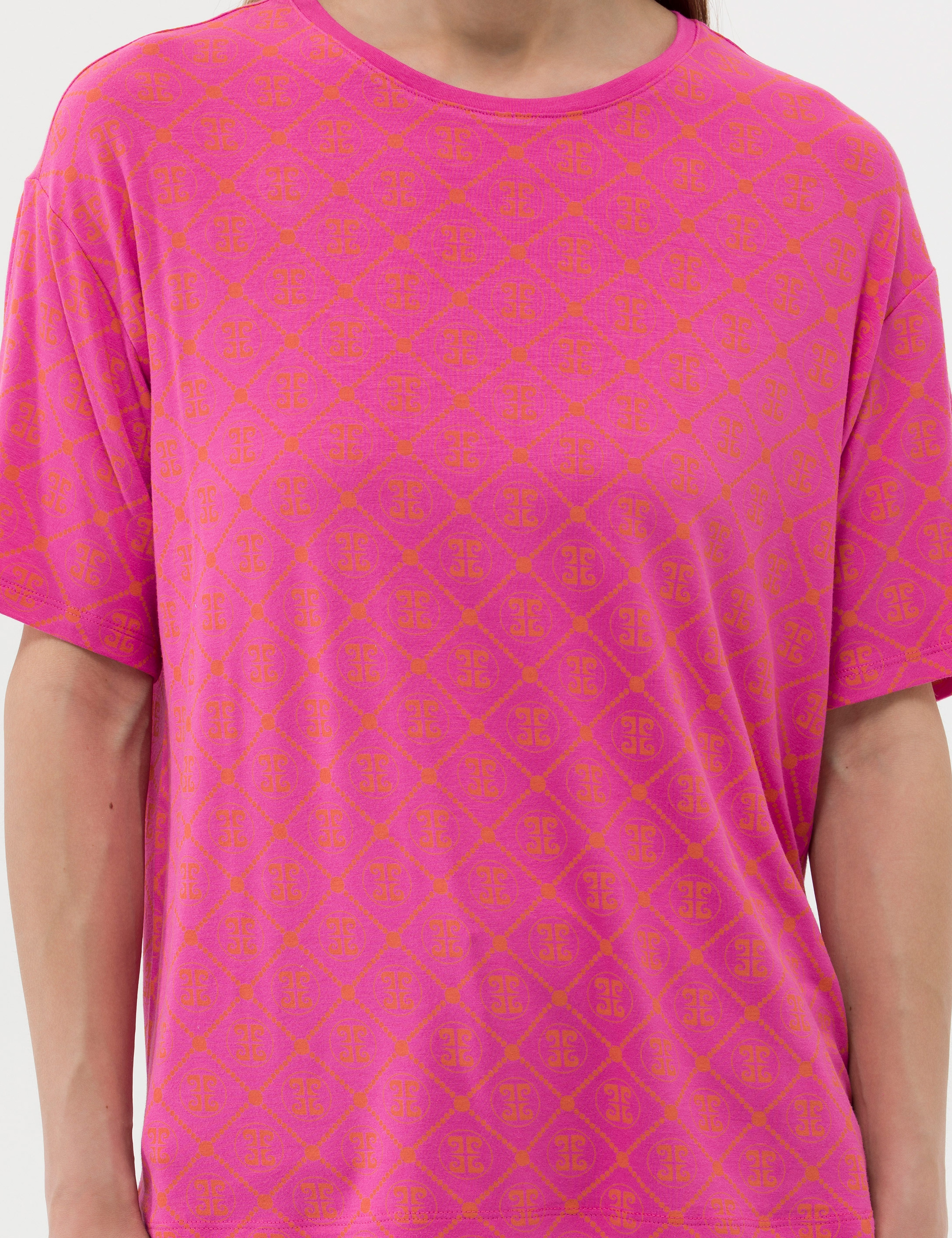 Fuşya Comfort Fit Tişört