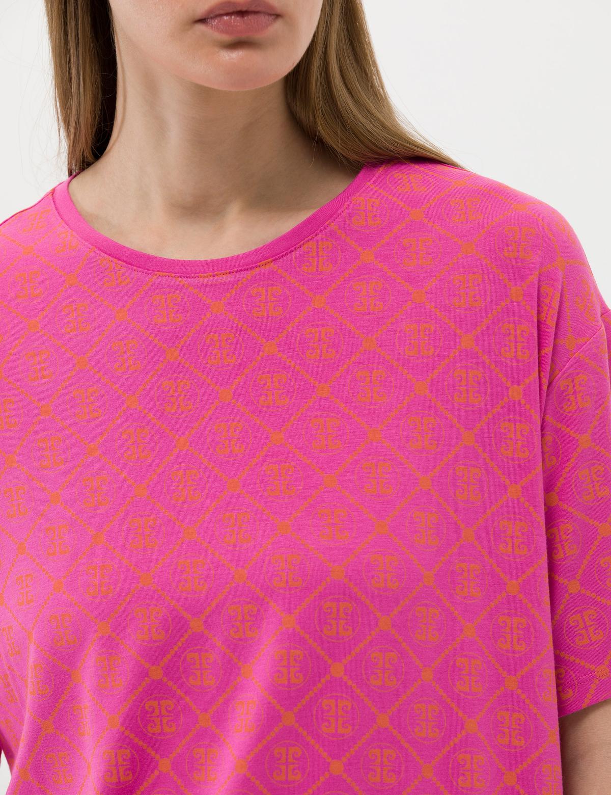 Fuşya Comfort Fit Tişört - 50263418026
