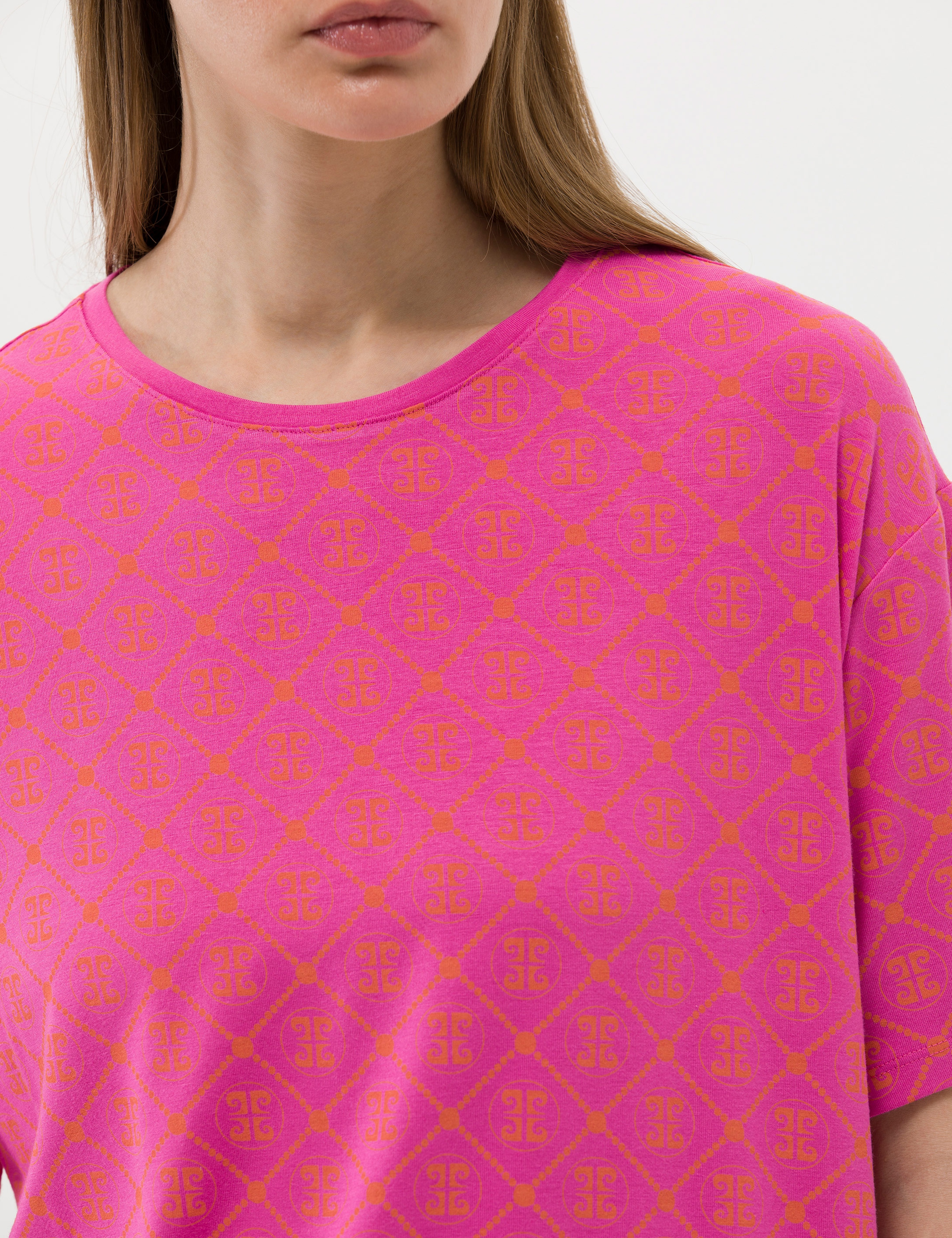 Fuşya Comfort Fit Tişört - Image 7