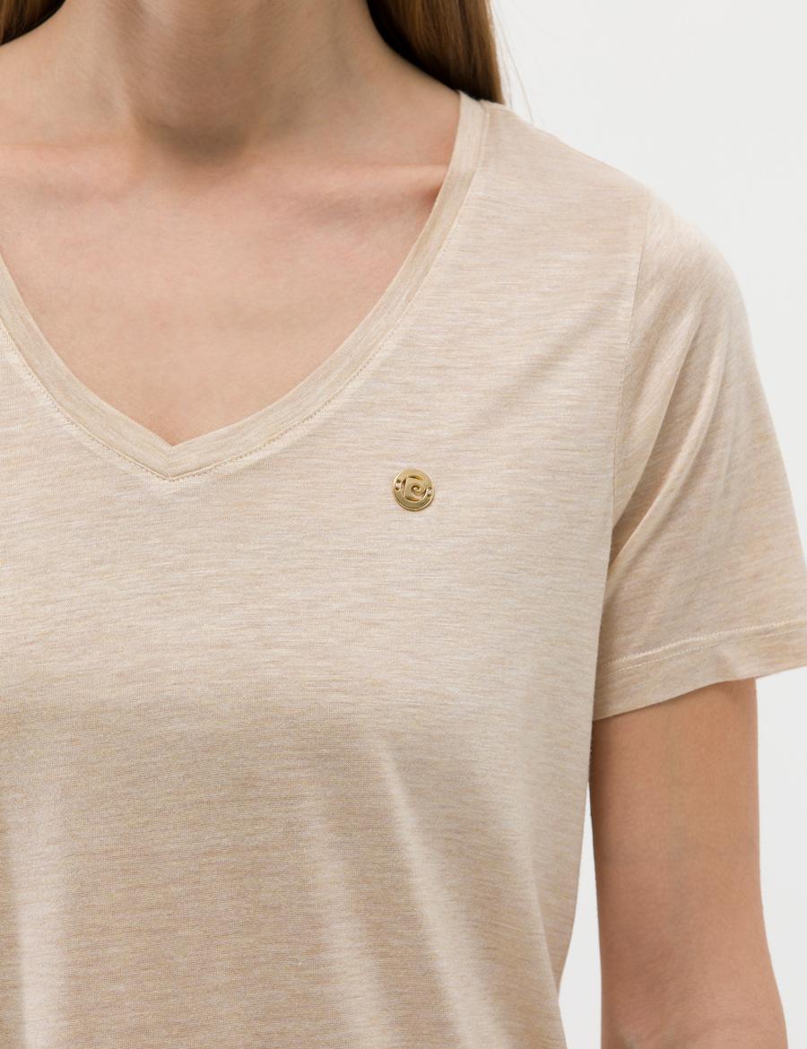 Bej Melanj Regular Fit Tişört