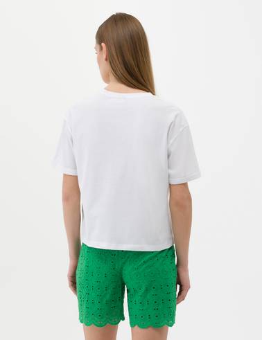 Beyaz Comfort Fit Tişört
