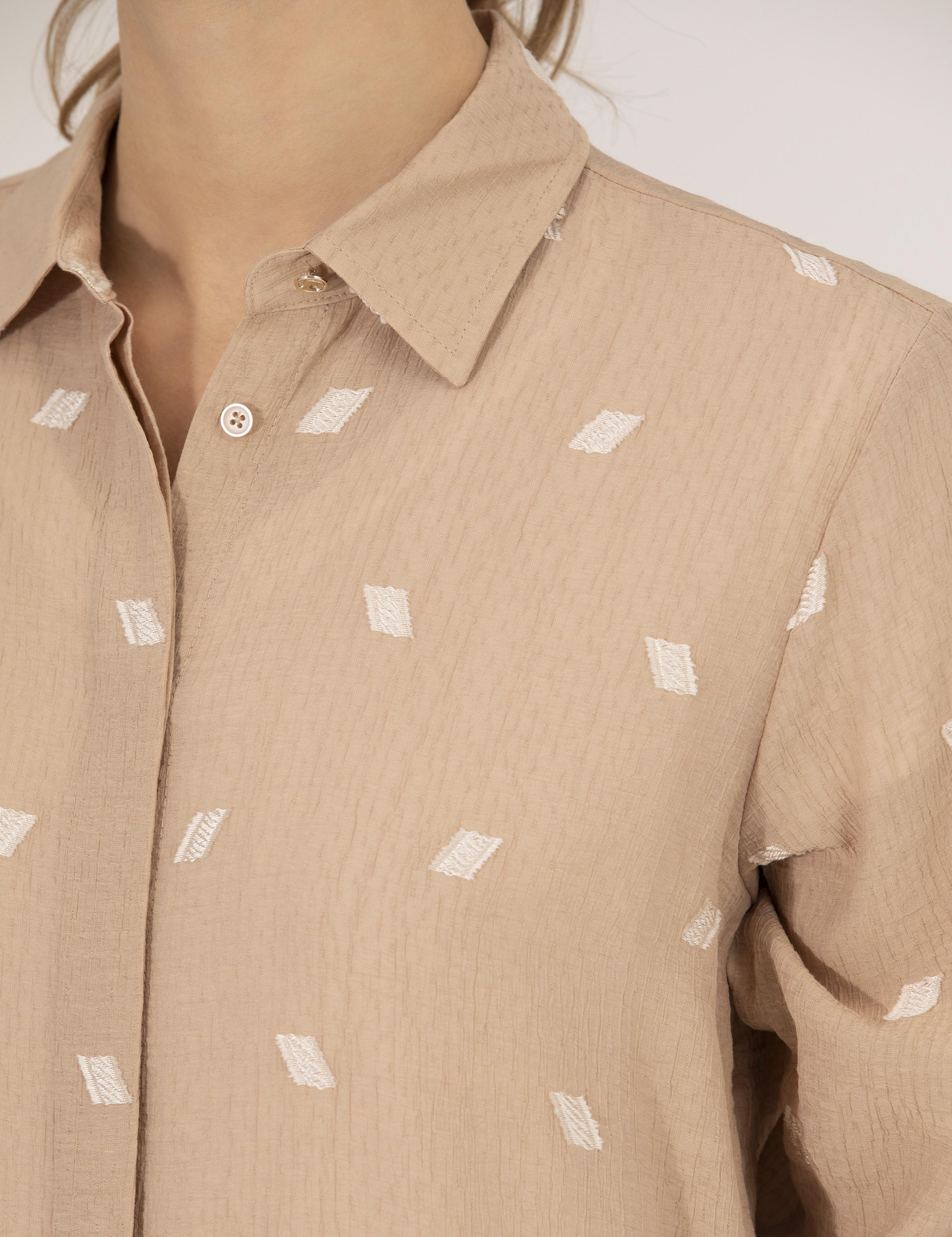 Bej Comfort Fit Gömlek Elbise