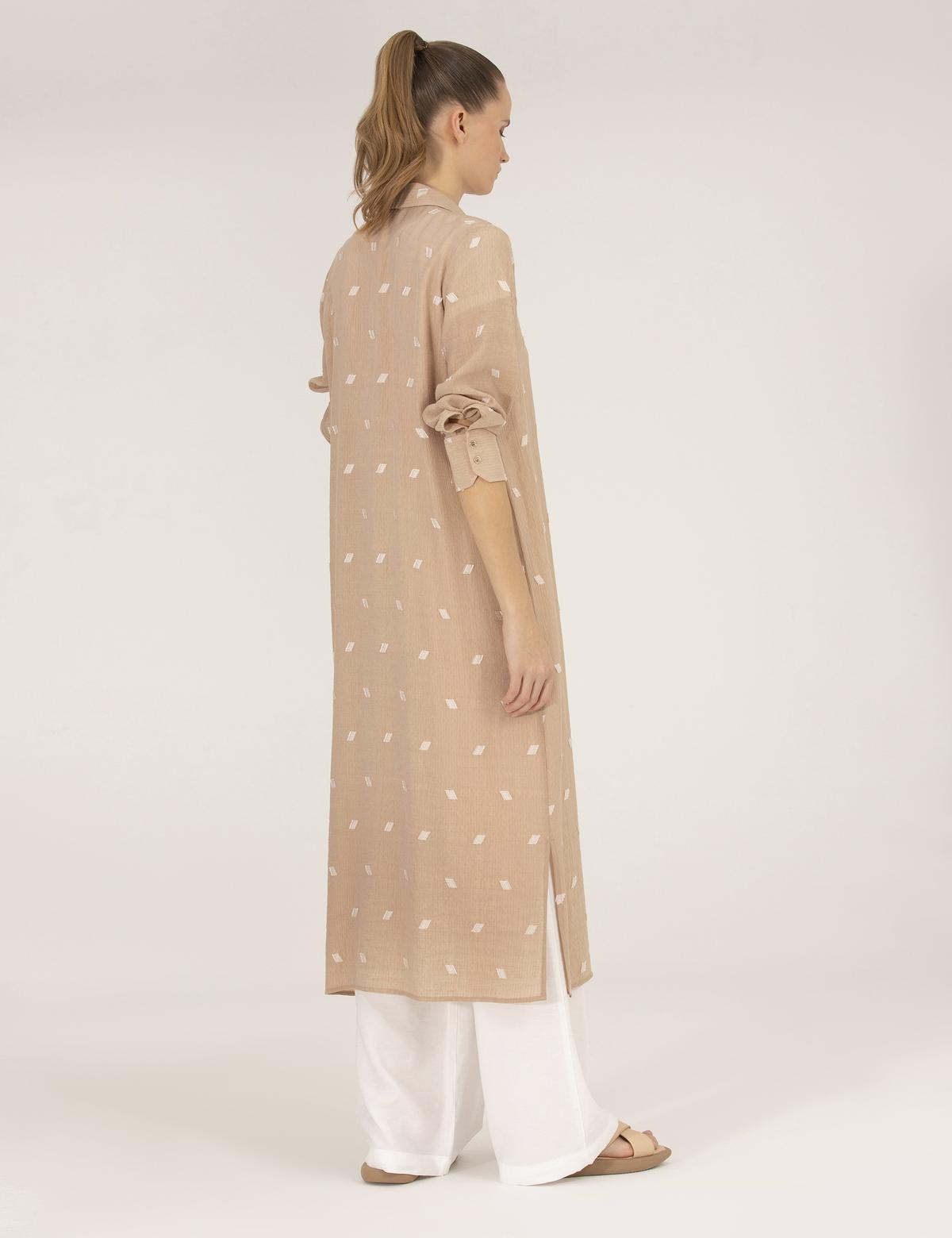 Bej Comfort Fit Gömlek Elbise - 50269309002