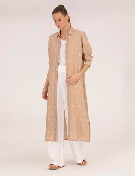 Bej Comfort Fit Gömlek Elbise - 50269309002