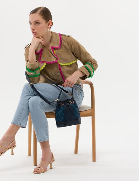 Denim Büzgülü Çanta - 50279144002