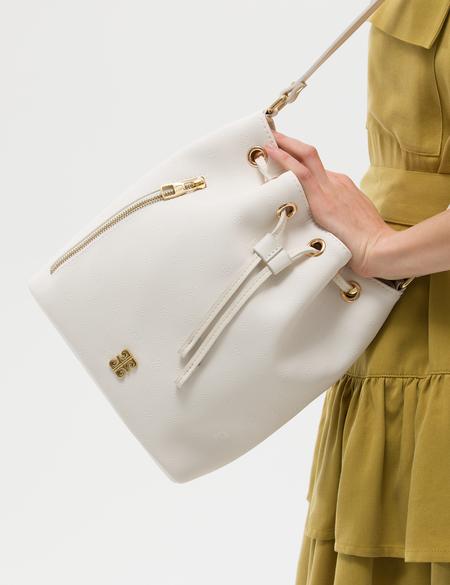 Beyaz Büzgülü Çanta - 50279336002