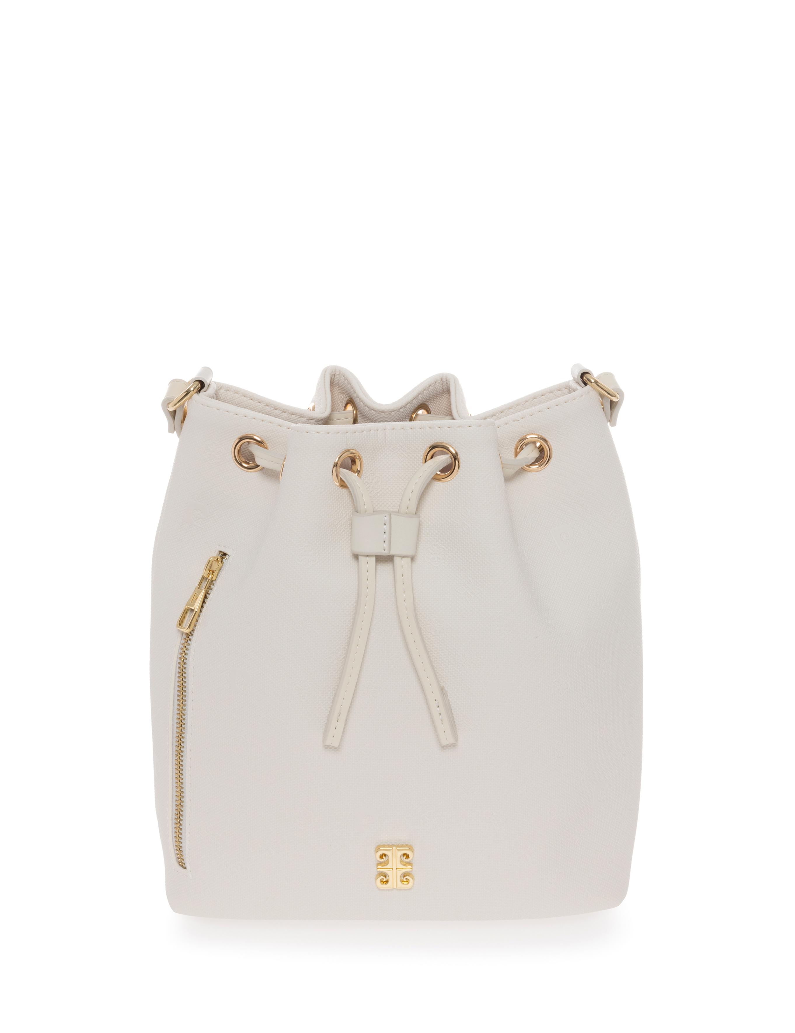 Beyaz Büzgülü Çanta