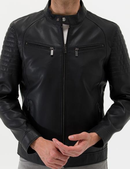 Siyah Deri Ceket - 50275755001