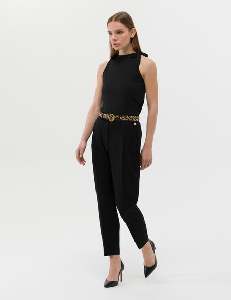 Siyah A Kesim Kolsuz Bluz - 50261536022