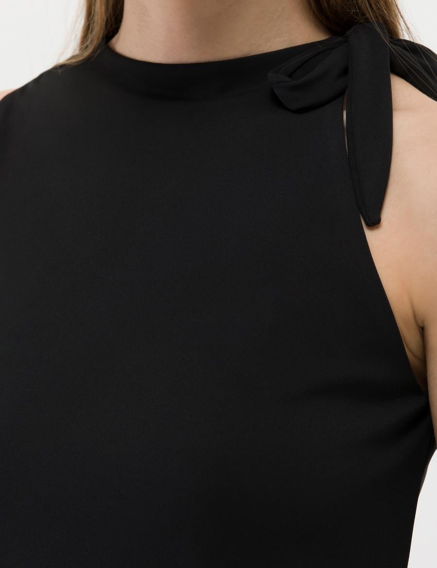 Siyah A Kesim Kolsuz Bluz