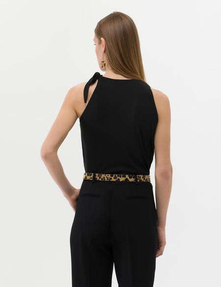 Siyah A Kesim Kolsuz Bluz - 50261536022