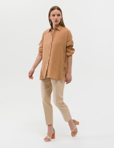 Taba Oversize Uzun Kollu Gömlek - 50262537016