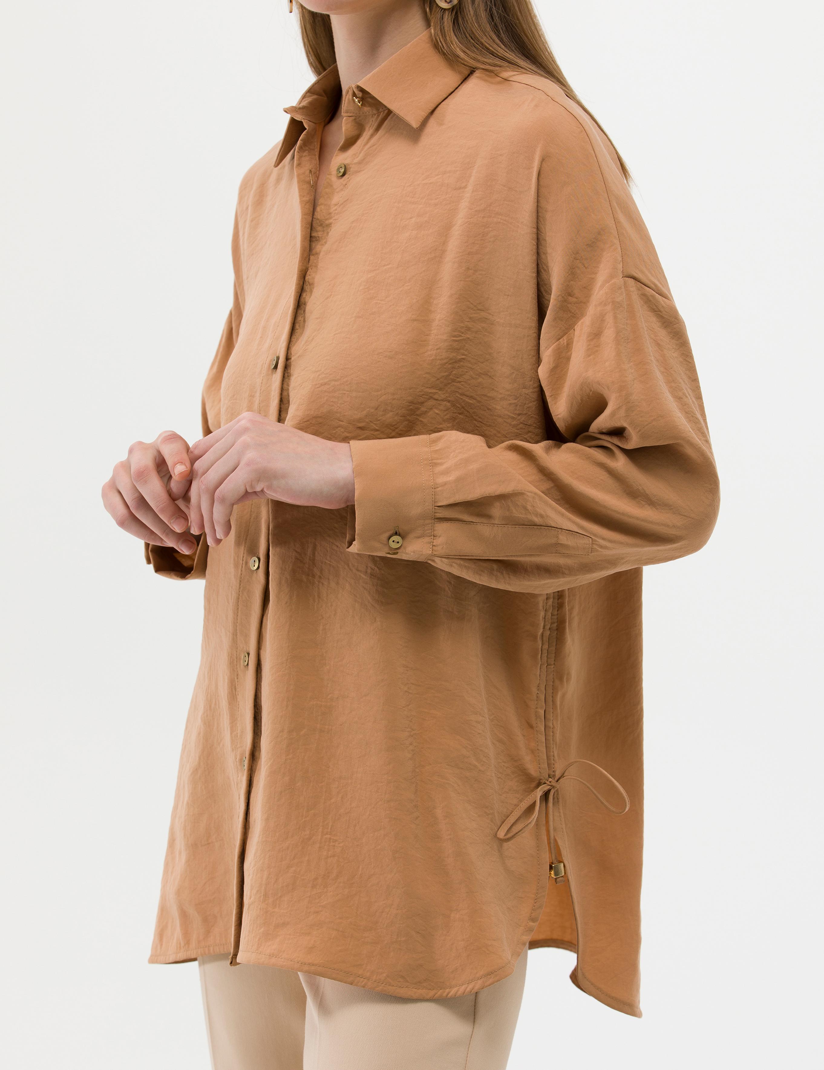 Taba Oversize Uzun Kollu Gömlek