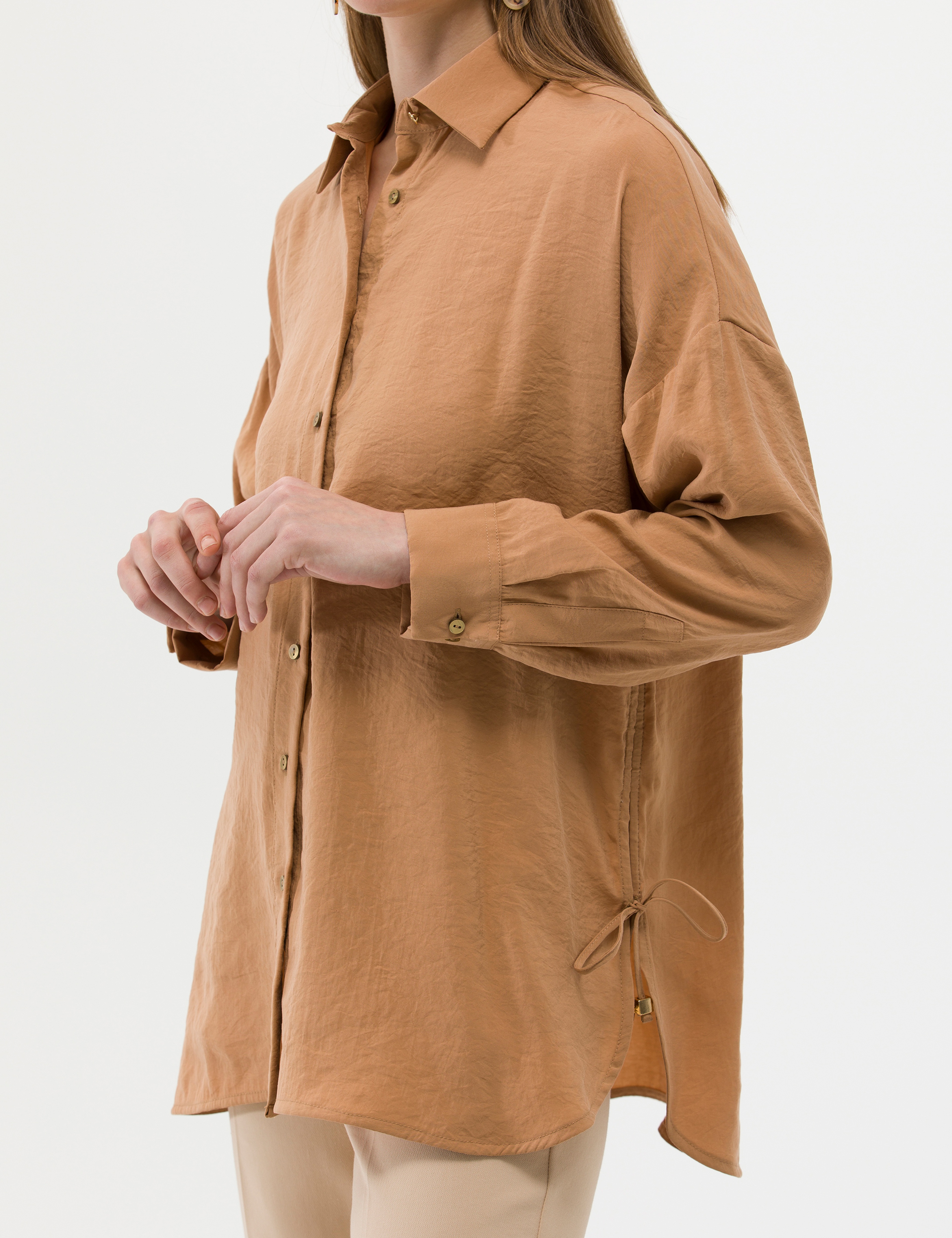 Taba Oversize Uzun Kollu Gömlek - Image 6