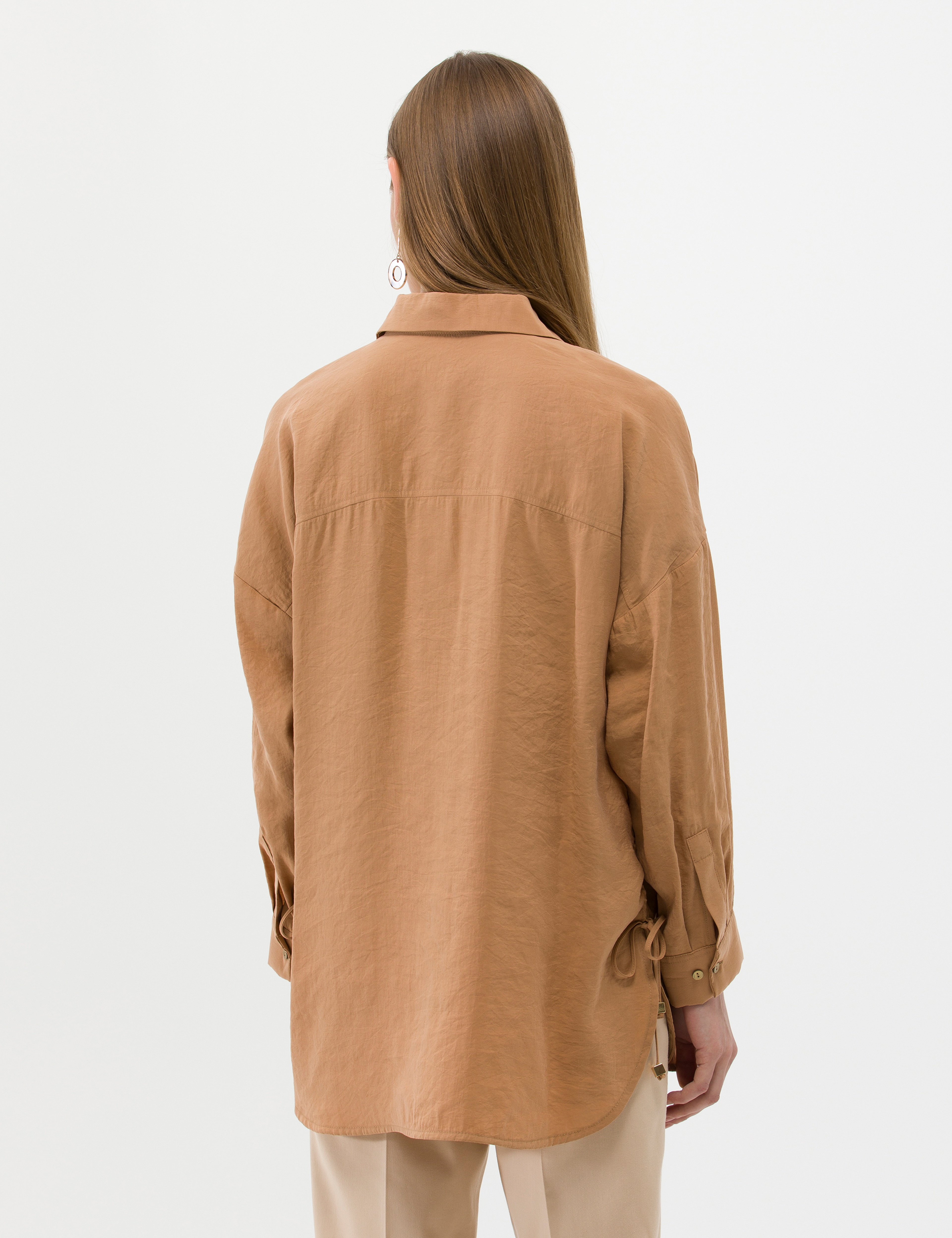 Taba Oversize Uzun Kollu Gömlek