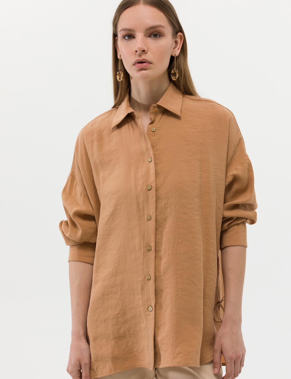 Taba Oversize Uzun Kollu Gömlek - 50262537016