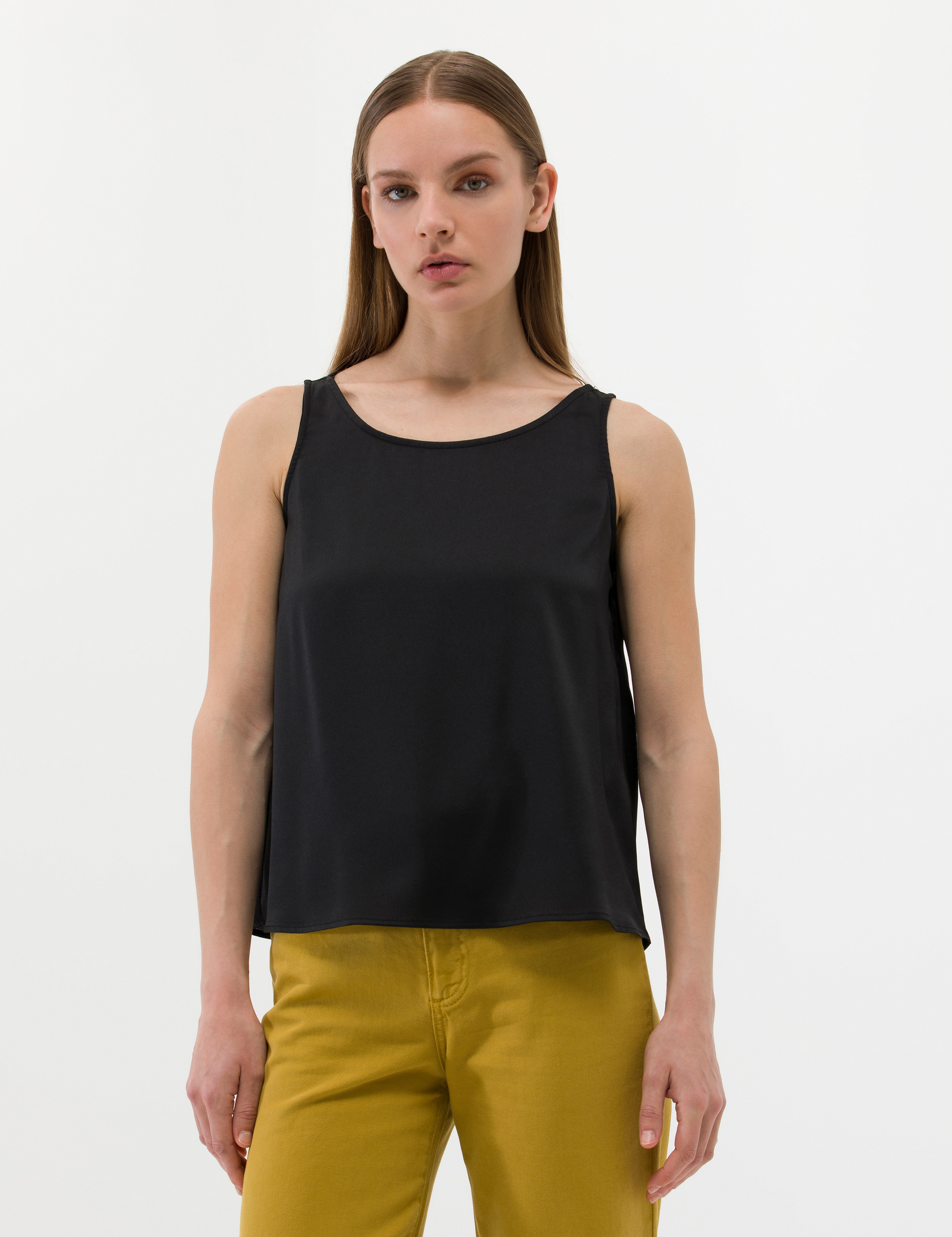 Siyah Regular Fit Kolsuz Bluz - Image 1
