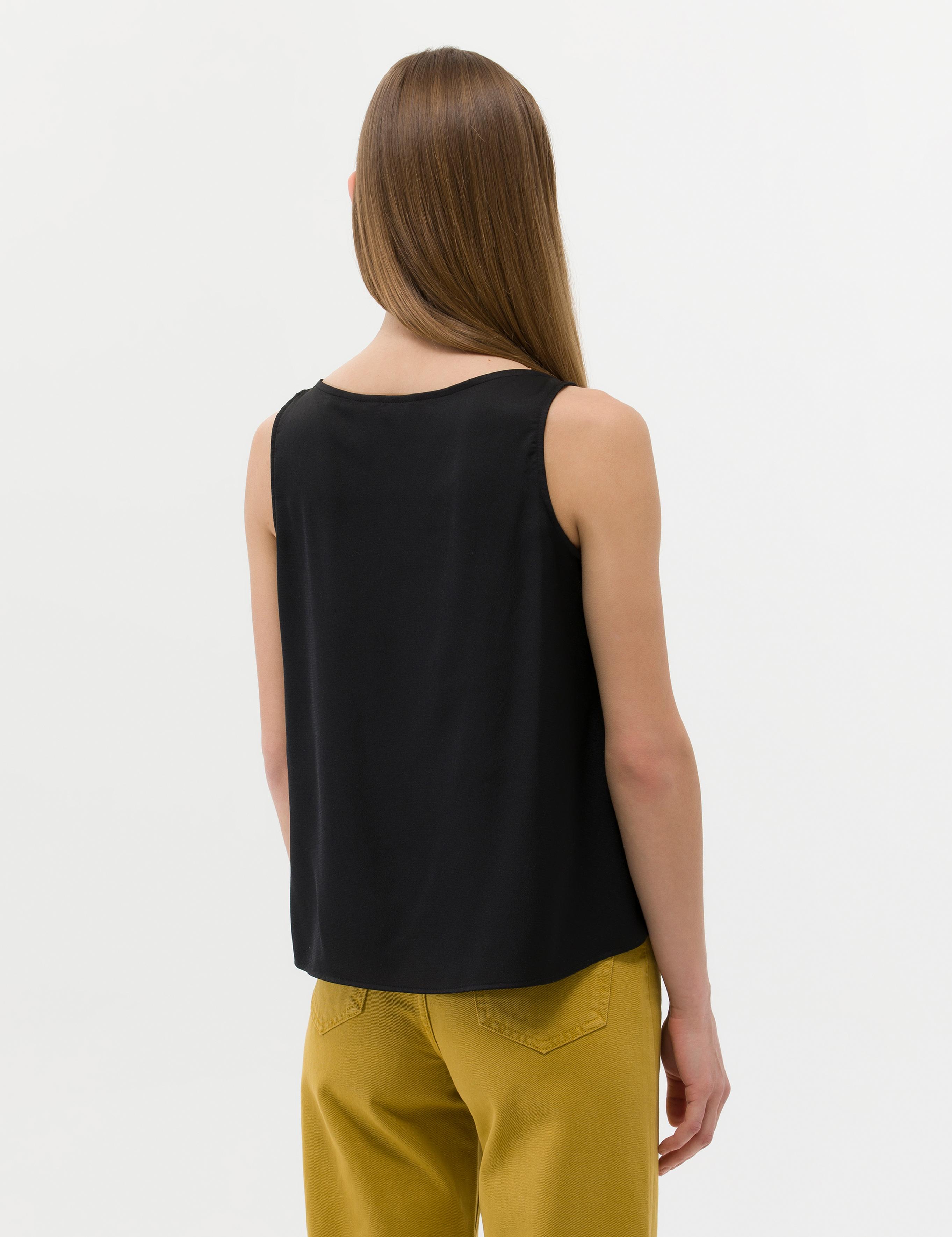 Siyah Regular Fit Kolsuz Bluz