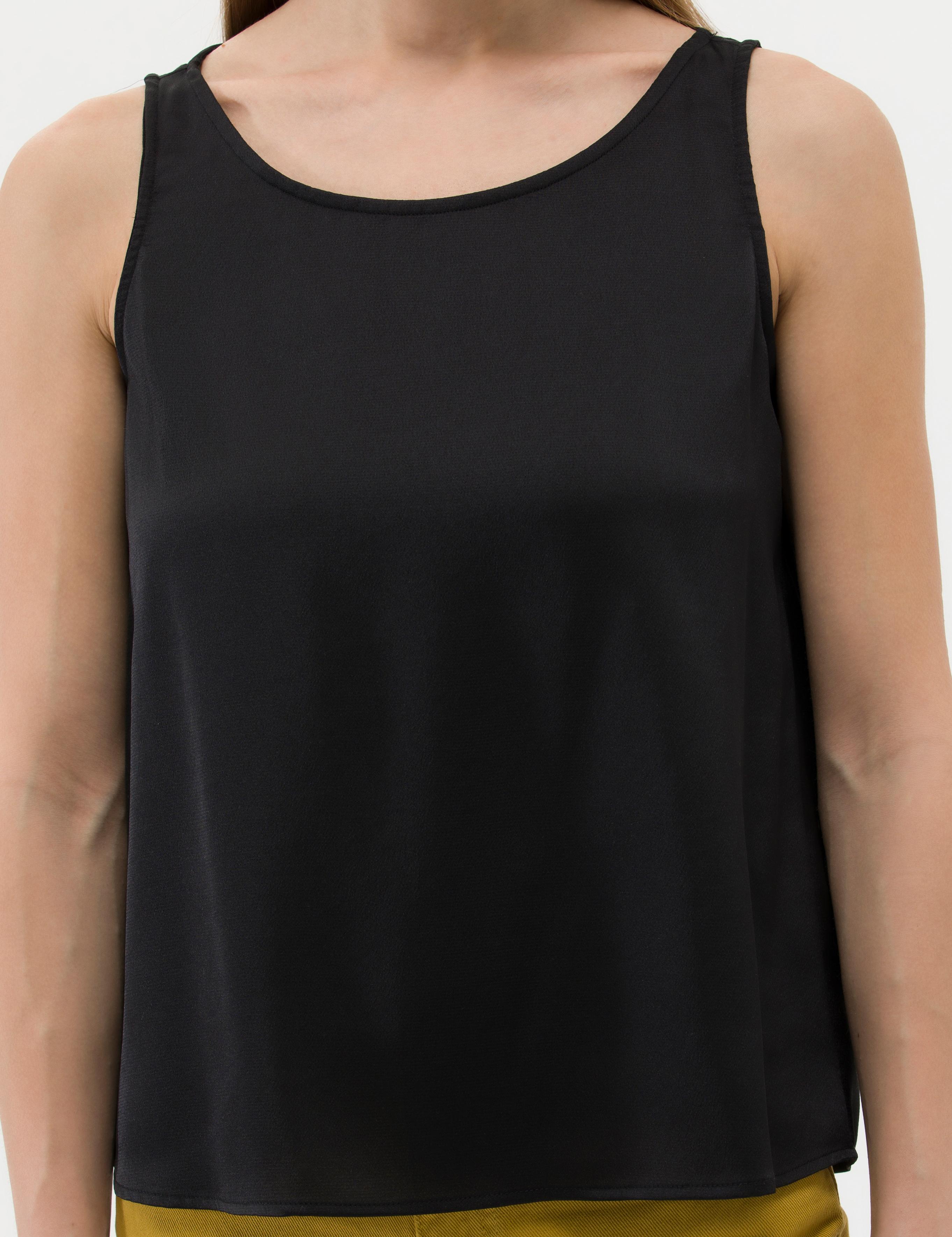 Siyah Regular Fit Kolsuz Bluz