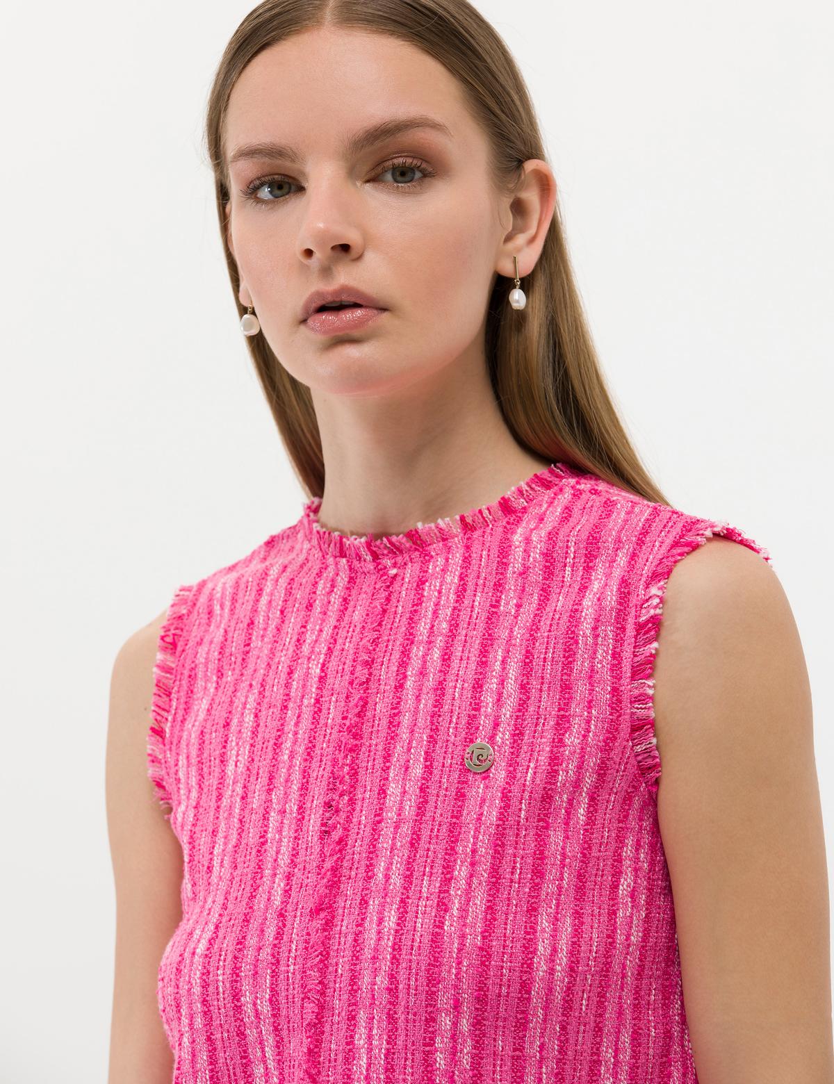 Fuşya A Kesim Dokuma Elbise - 50262629002