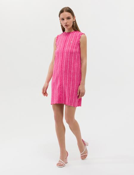 Fuşya A Kesim Dokuma Elbise - 50262629002