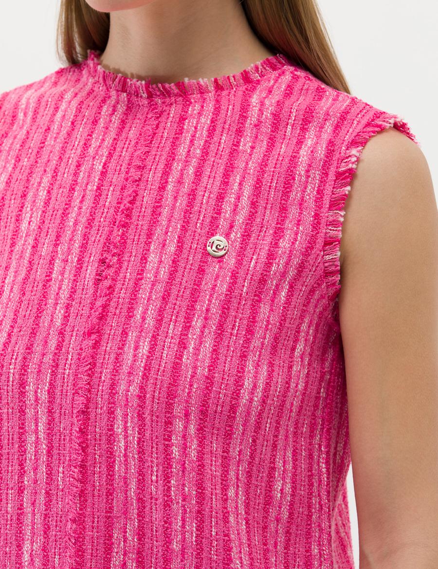 Fuşya A Kesim Dokuma Elbise