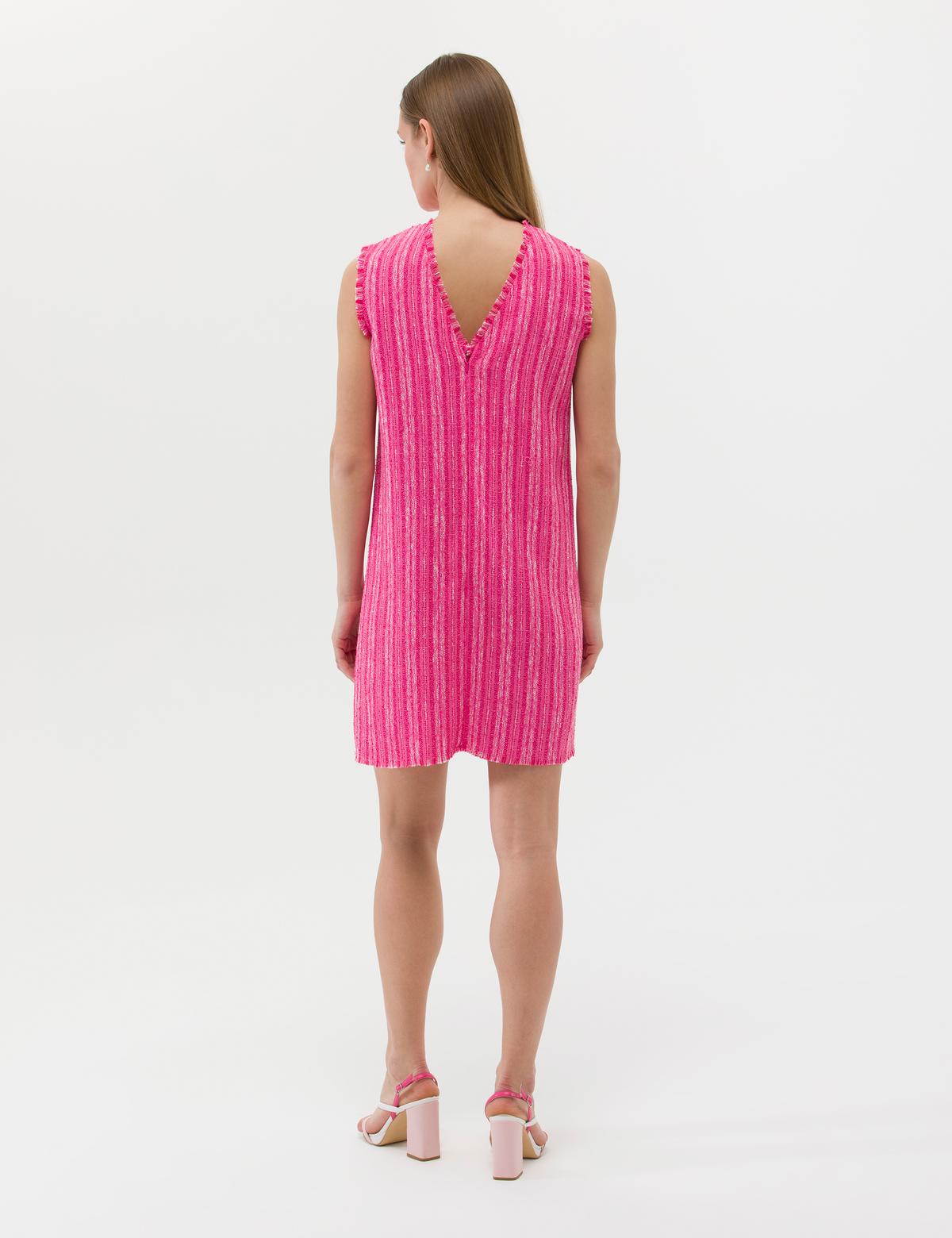 Fuşya A Kesim Dokuma Elbise - 50262629002