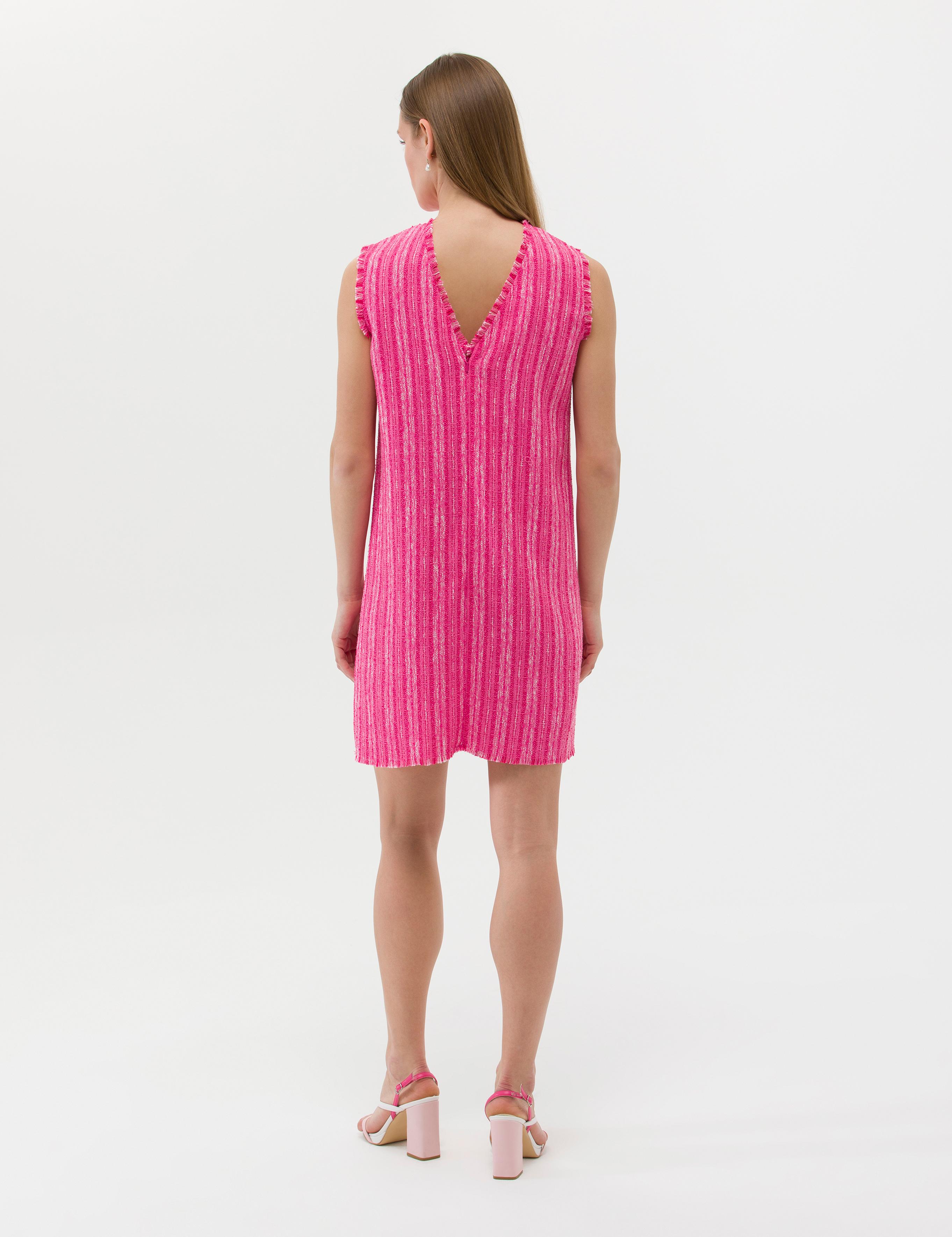 Fuşya A Kesim Dokuma Elbise