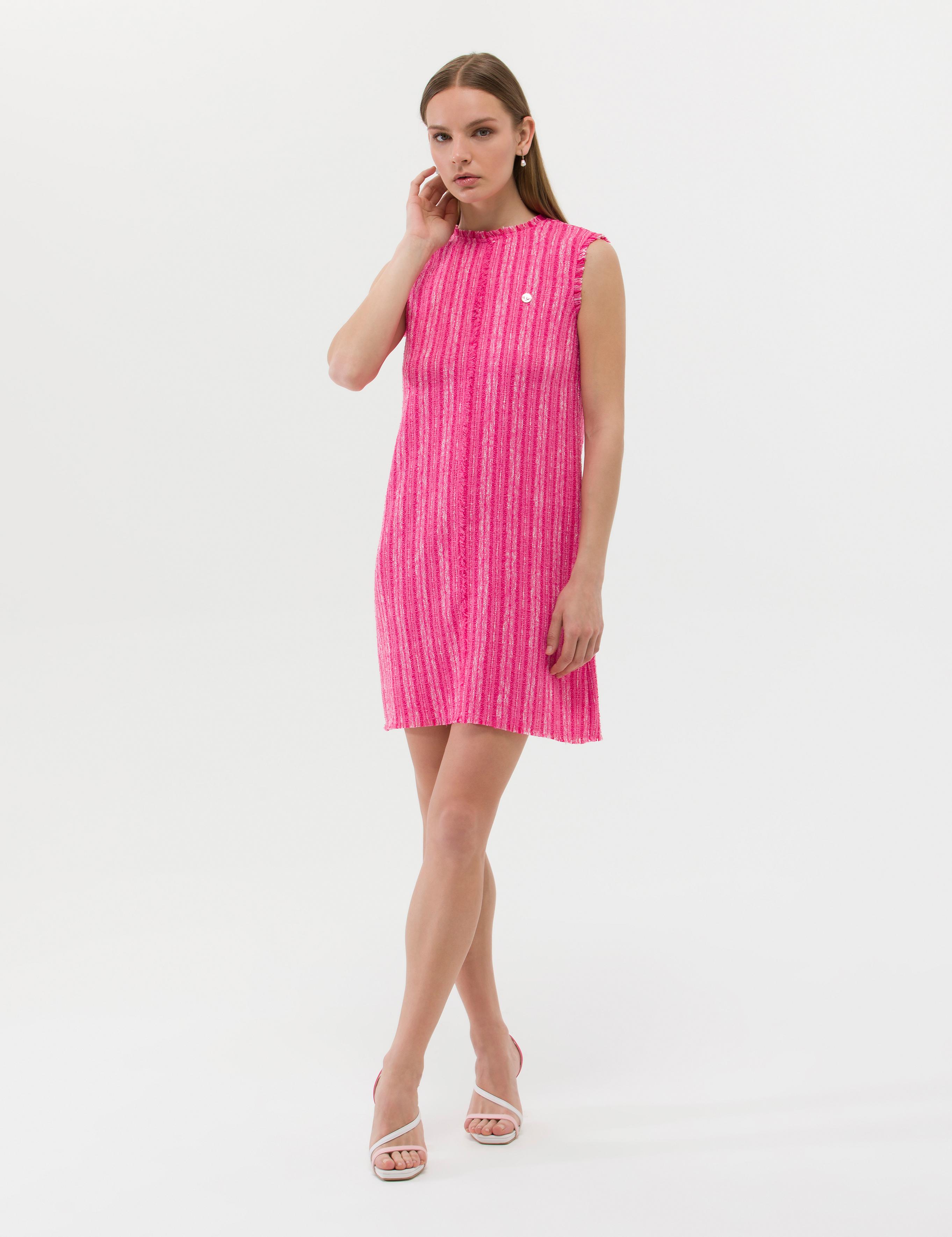 Fuşya A Kesim Dokuma Elbise