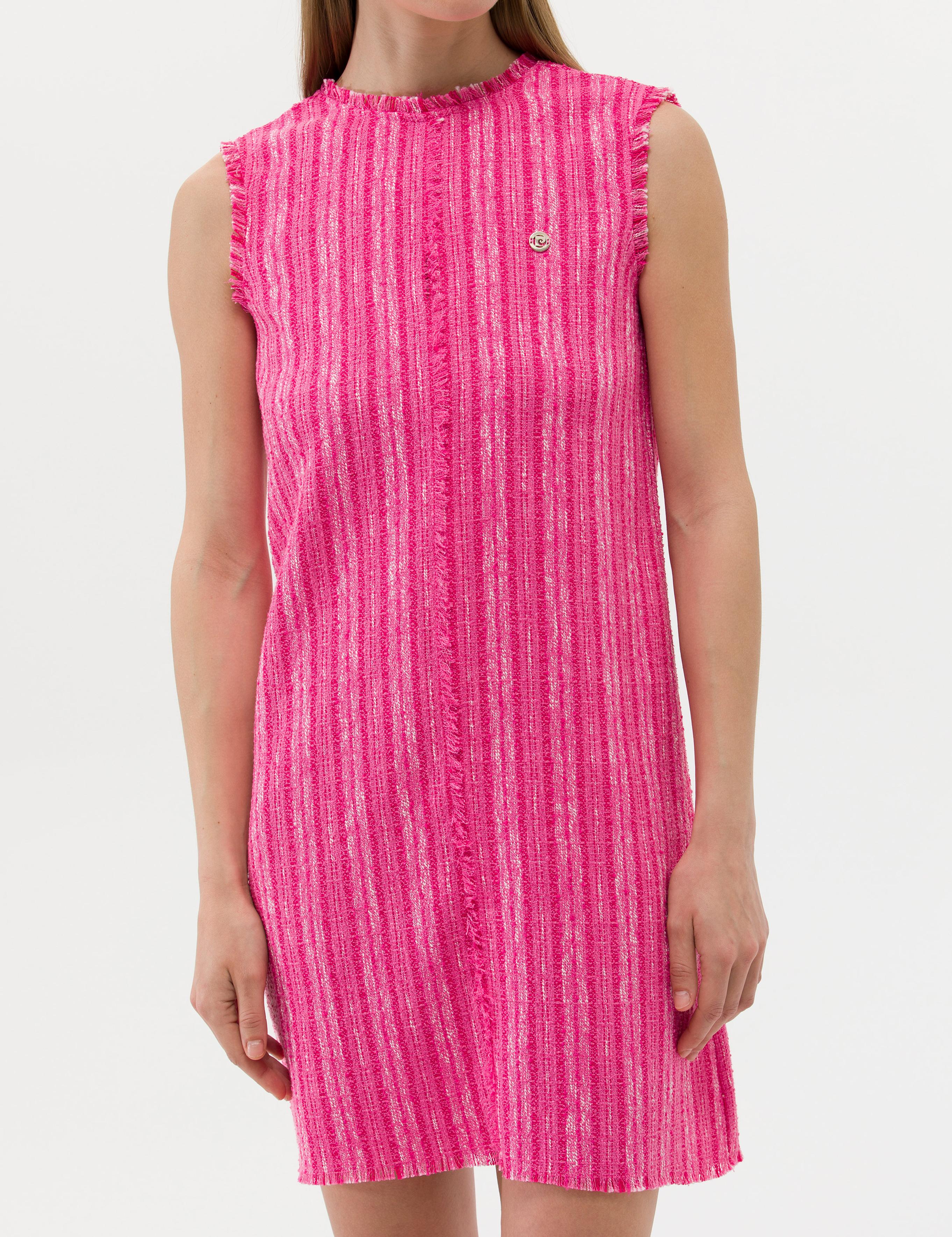 Fuşya A Kesim Dokuma Elbise