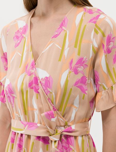 Turuncu Comfort Fit Desenli Elbise - 50262642022