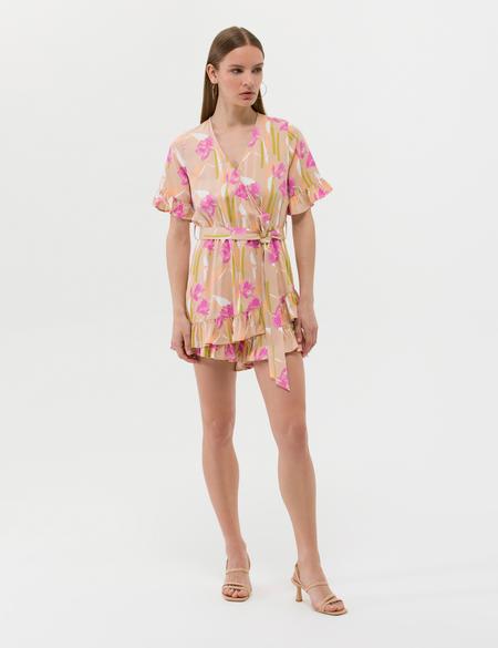 Turuncu Comfort Fit Desenli Elbise - 50262642022