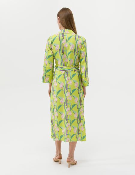 Yeşil Comfort Fit Desenli Elbise - 50262643022