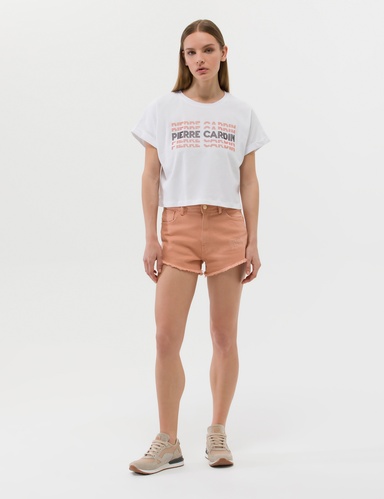 Camel Rahat Kesim Jean Bermuda Şort