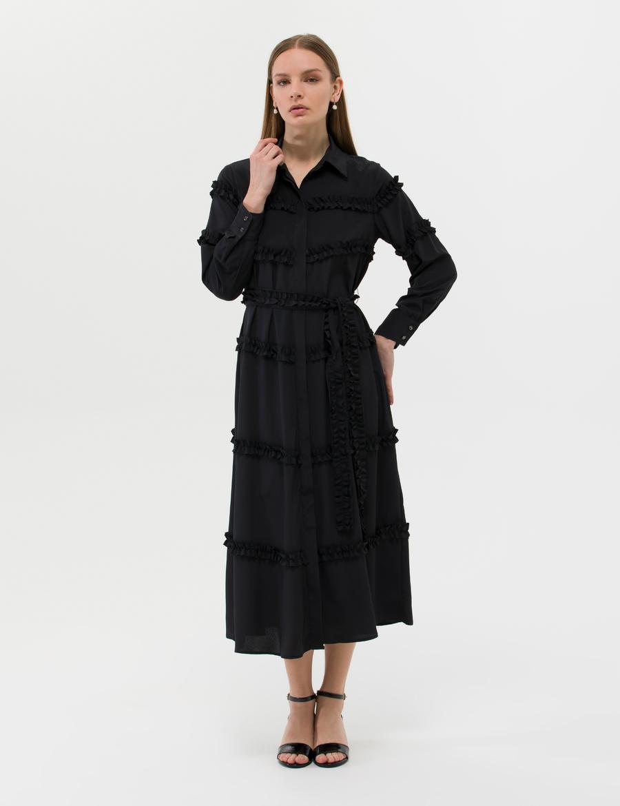 Siyah Uzunkollu Elbise