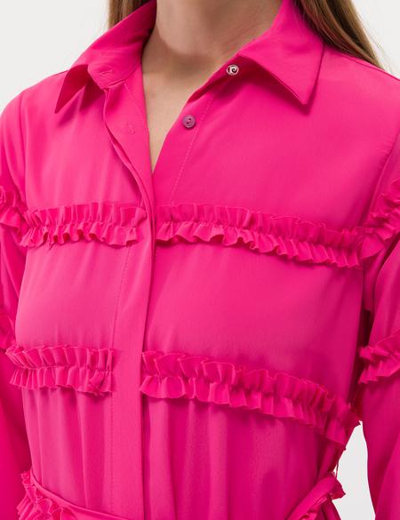 Fuşya Uzunkollu Elbise - 50262953021