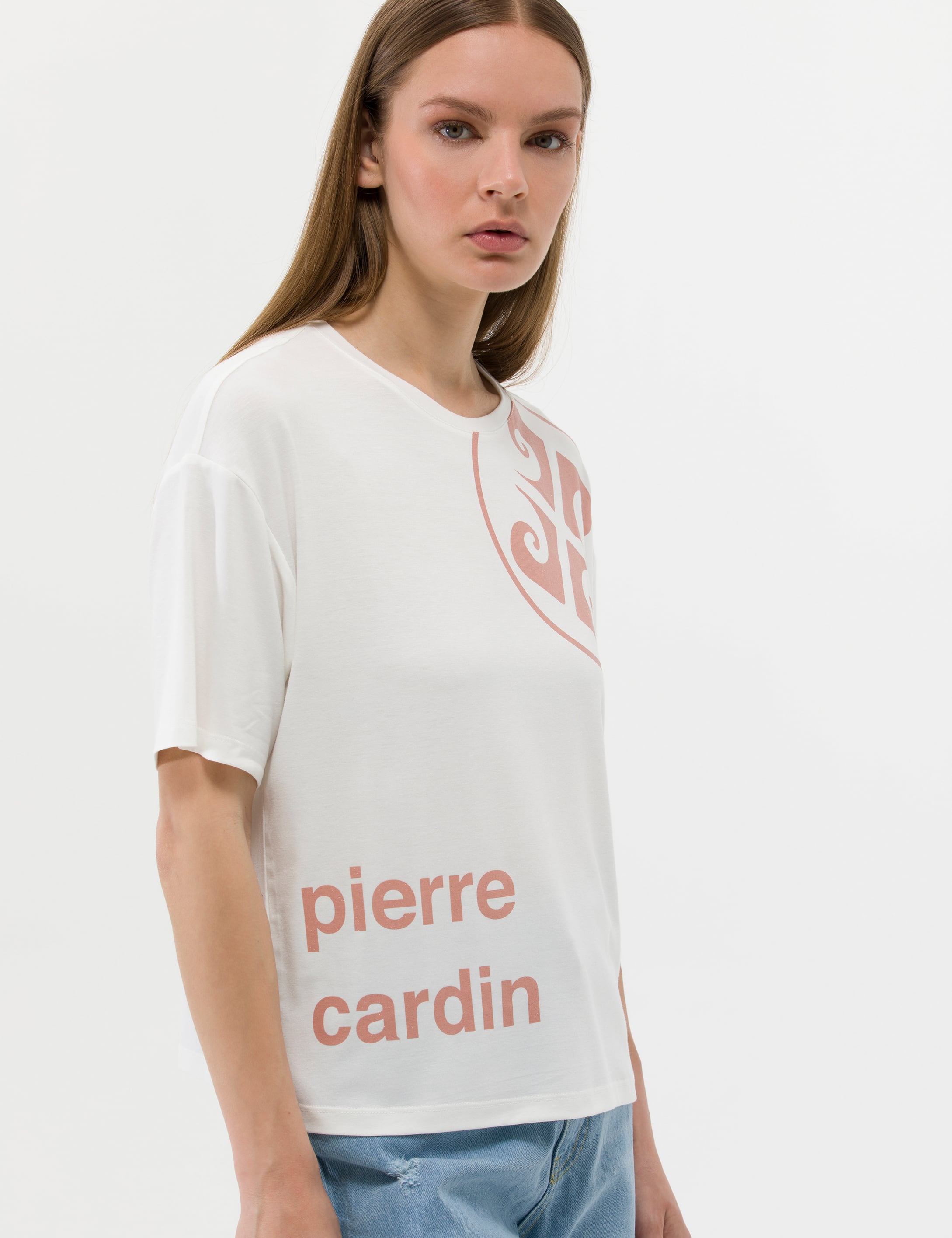 Pierre Cardin Ekru Comfort Fit Tişört görsel 2