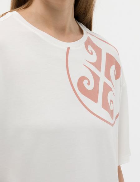 Ekru Comfort Fit Tişört - 50263377003