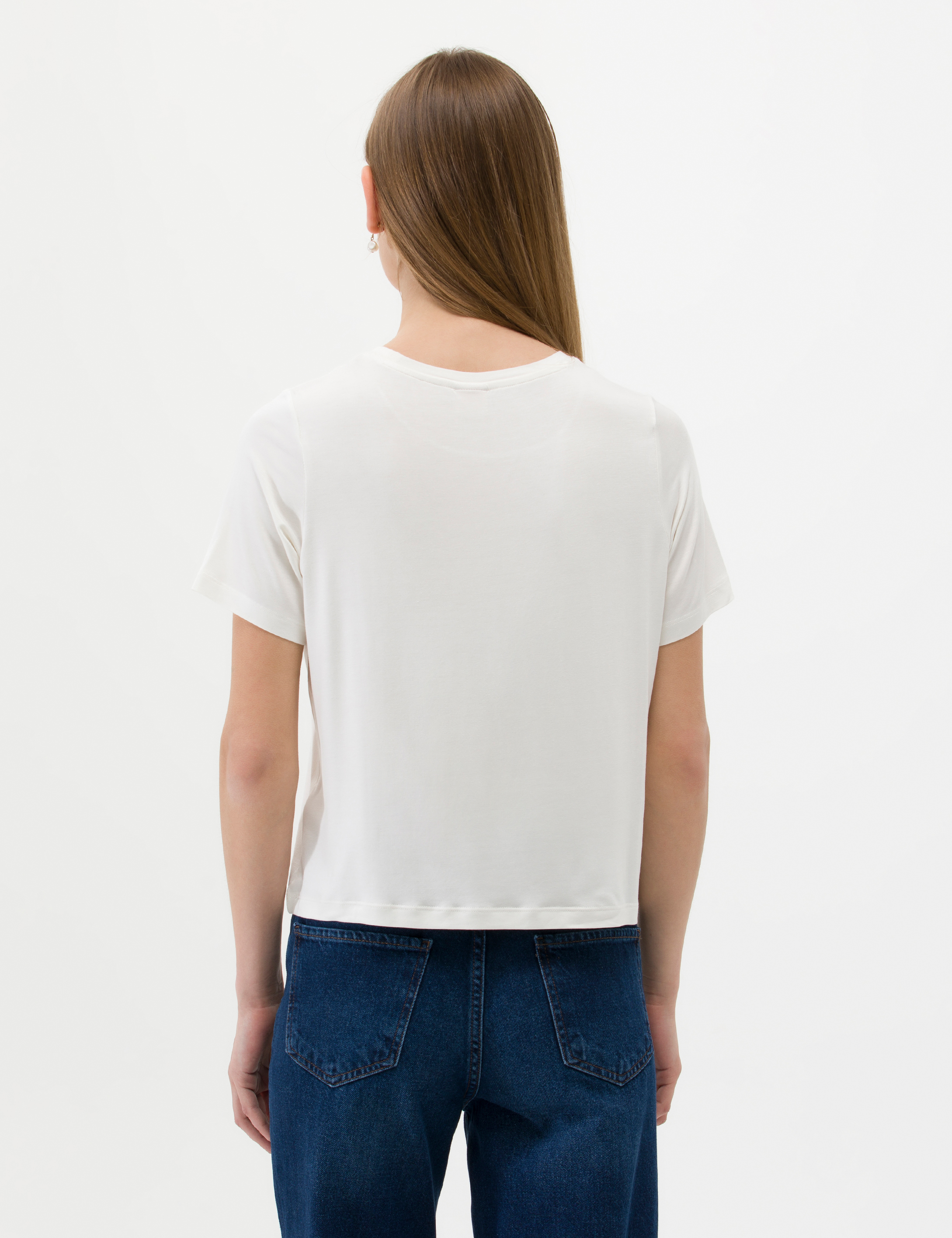 Ekru Comfort Fit Tişört - Image 5